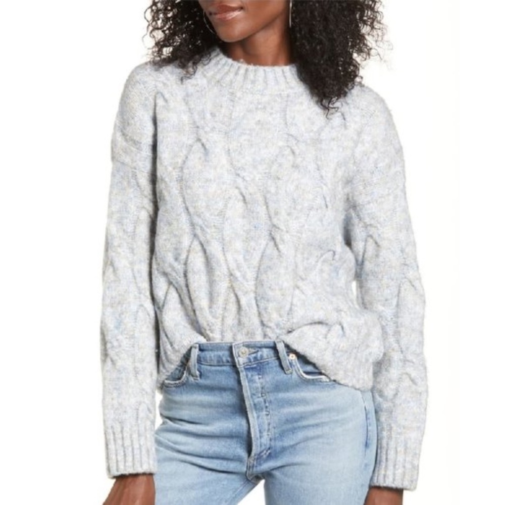 4SI3NNA Cable Crop Sweater